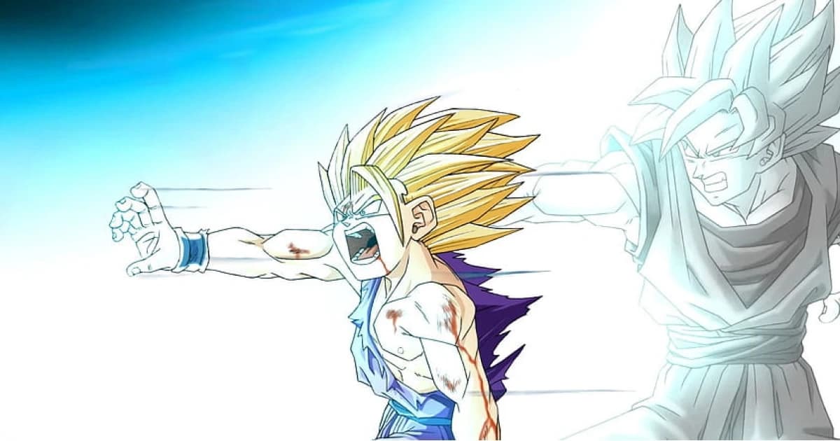 Gohan vs Cell Dragon Ball Z Com Goku no Fundo