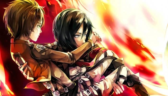 Eren e Mikasa - Attack on Titan por Snellsnail
